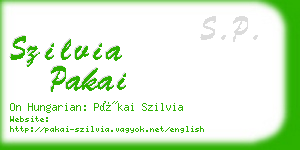 szilvia pakai business card